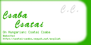 csaba csatai business card